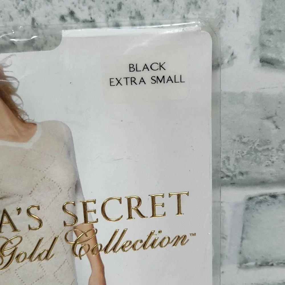 Vintage Victorias‎ Secret Signature Gold Sheer Seduction Stockings Black XS
